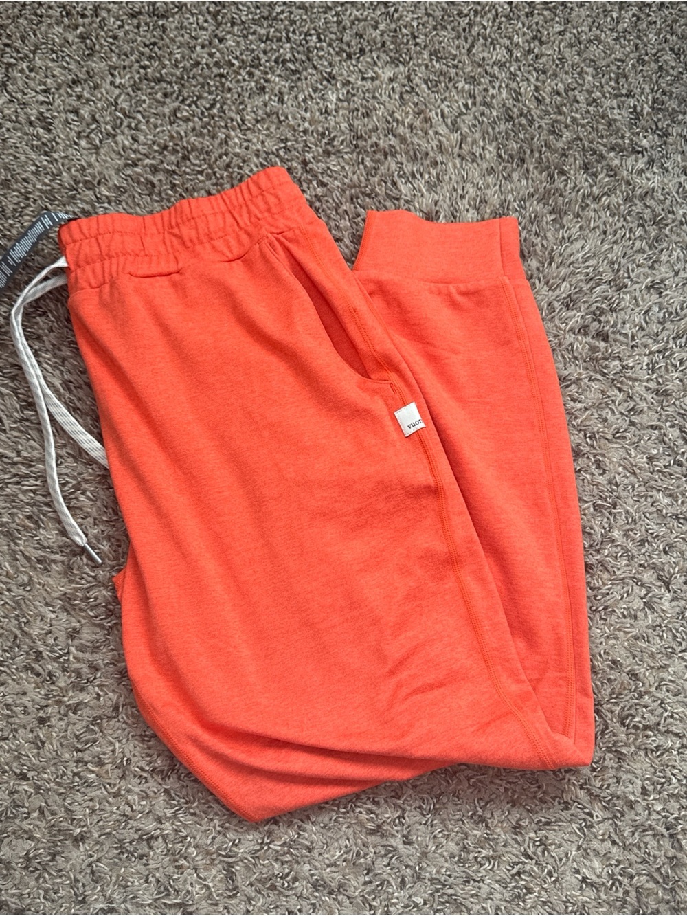 Vuori Women's Track Pants & Tank Set in Bright Coral Orange - Picture 4 of 5